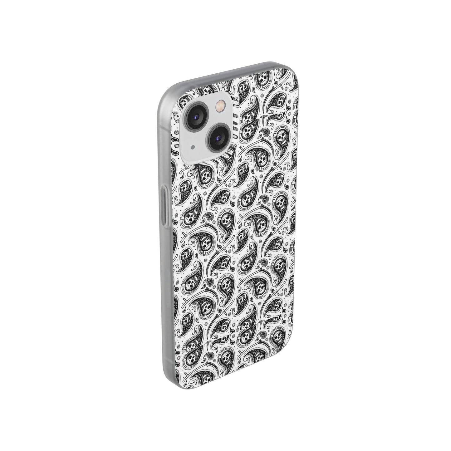 Skull Paisley Pattern Phone Case TPU Soft Flexi Case for iPhones