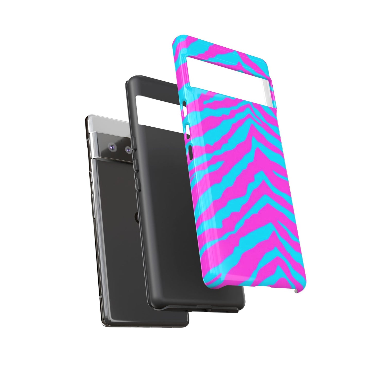 Animal Print Hot Pink And Teal Tough Case for iPhone, Galaxy and Google Pixel