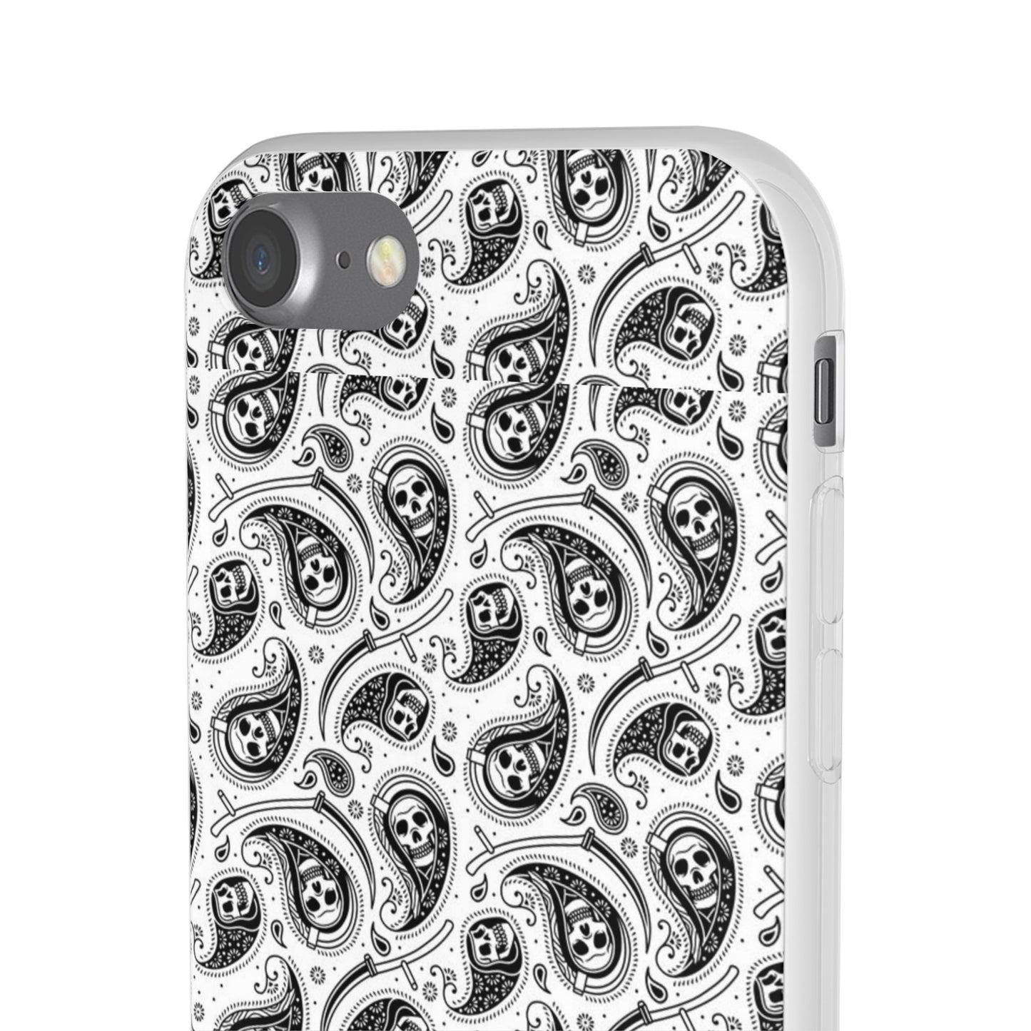 Skull Paisley Pattern Phone Case TPU Soft Flexi Case for iPhones