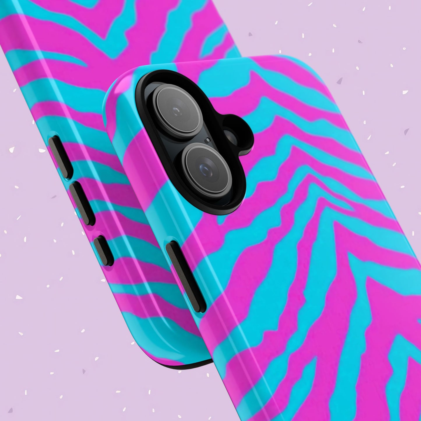 Animal Print Hot Pink And Teal Tough Case for iPhone, Galaxy and Google Pixel