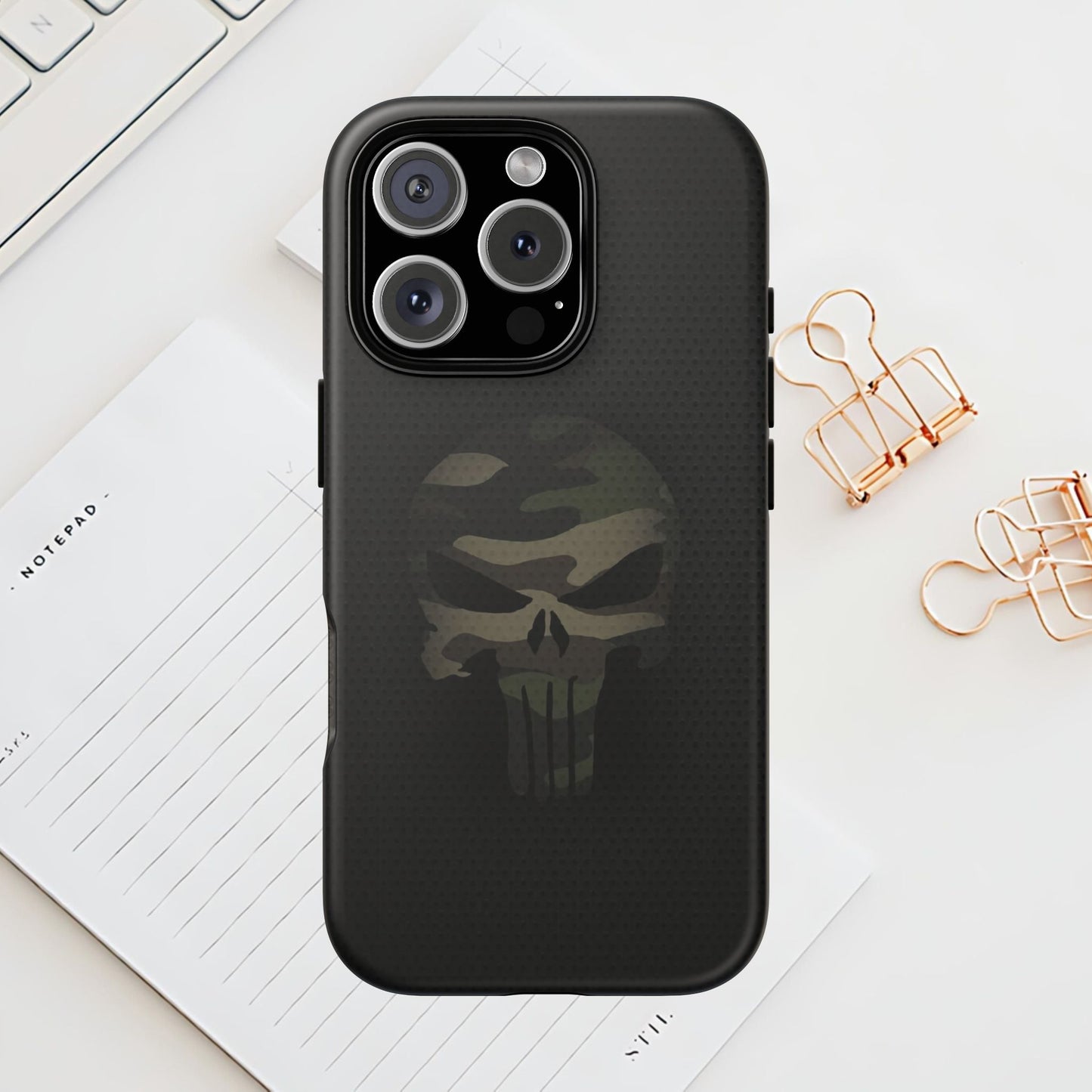 Camo Green Tough Case For iPhone, Samsung Galaxy, Jake Skull Punisher Graphic