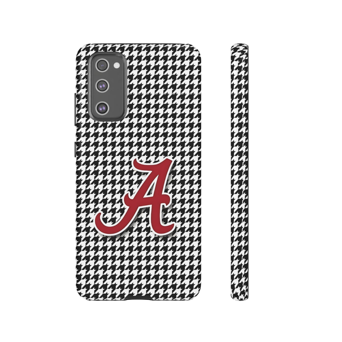 Alabama Houndstooth Phone Case, Tough Cases, College RTR Fan Gear, Initial A