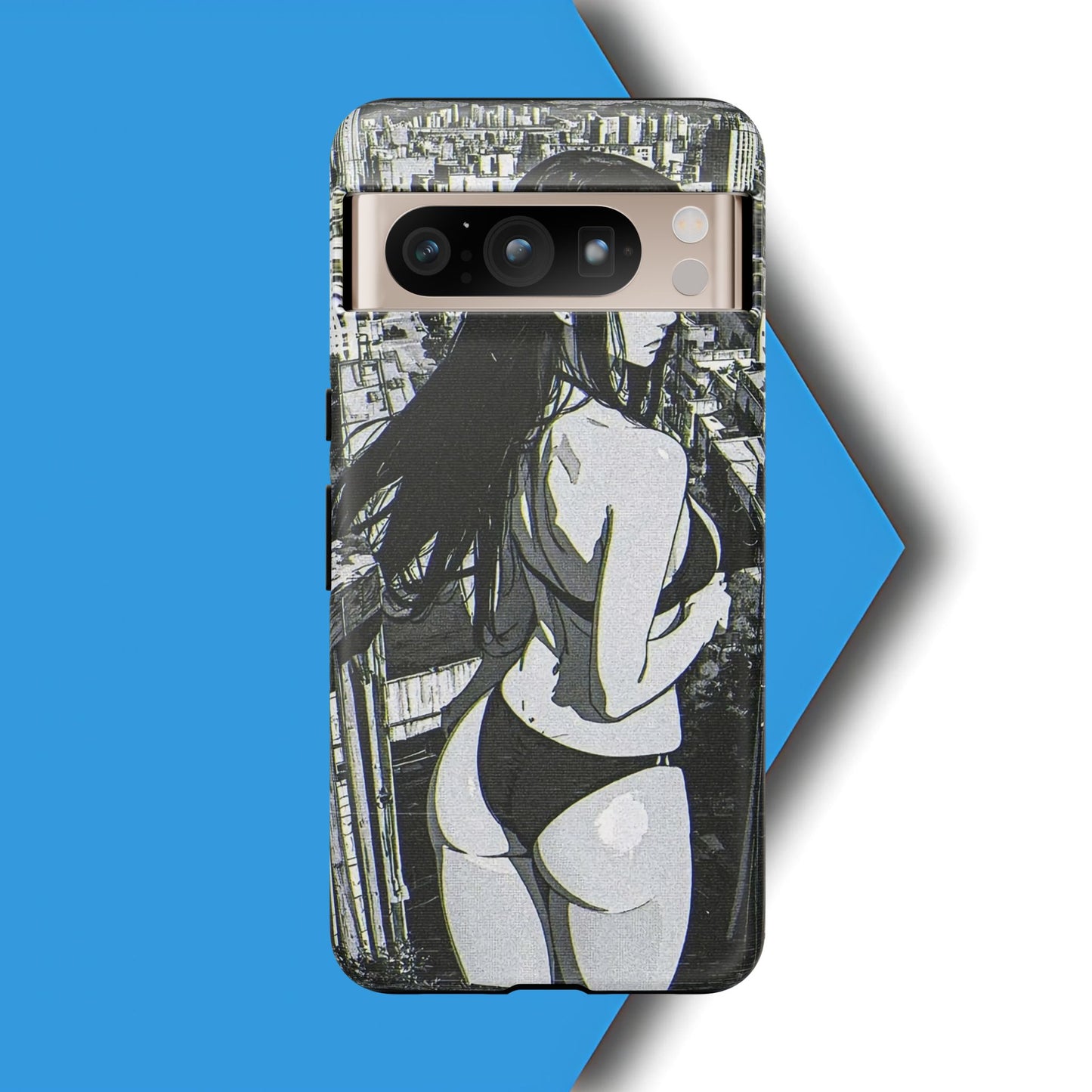 Tough Phone Case, Anime Manga Girl Bikini Design, iPhone, Galaxy, Google Pixel, Hentai Ecchi Art