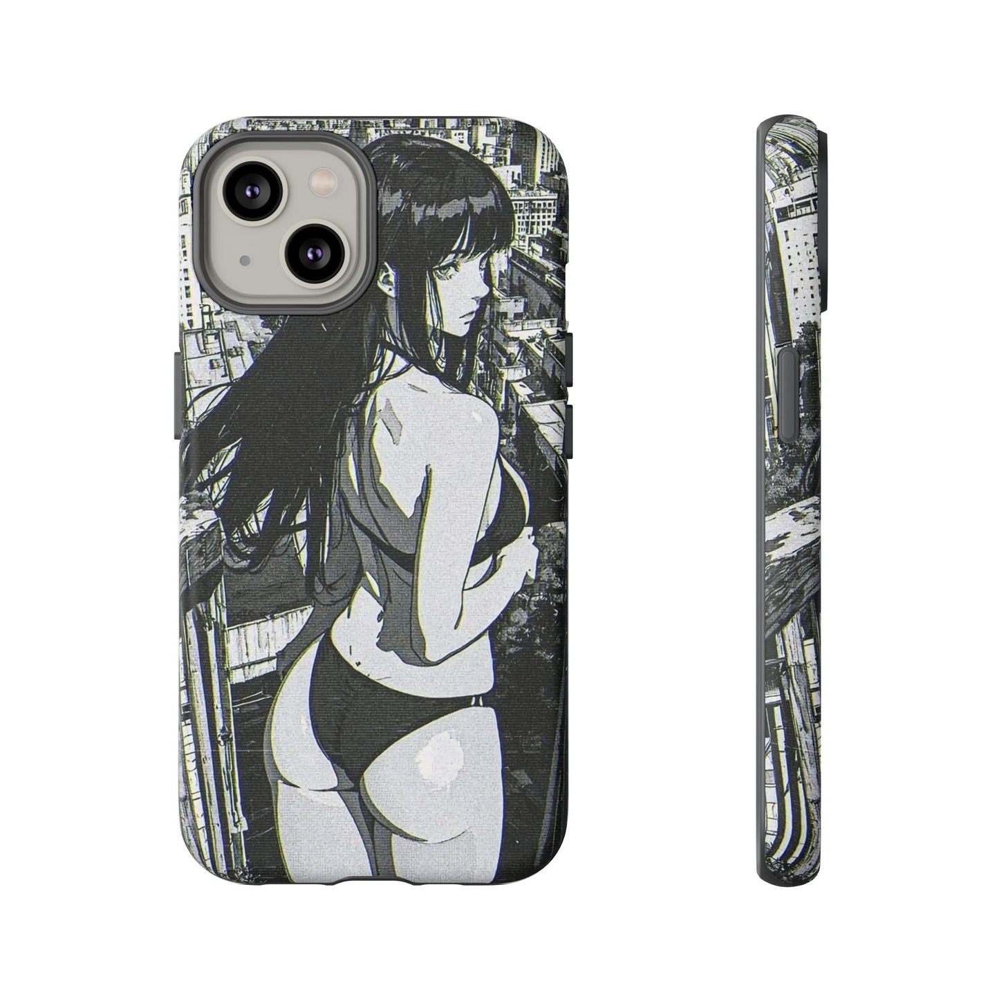 Tough Phone Case, Anime Manga Girl Bikini Design, iPhone, Galaxy, Google Pixel, Hentai Ecchi Art