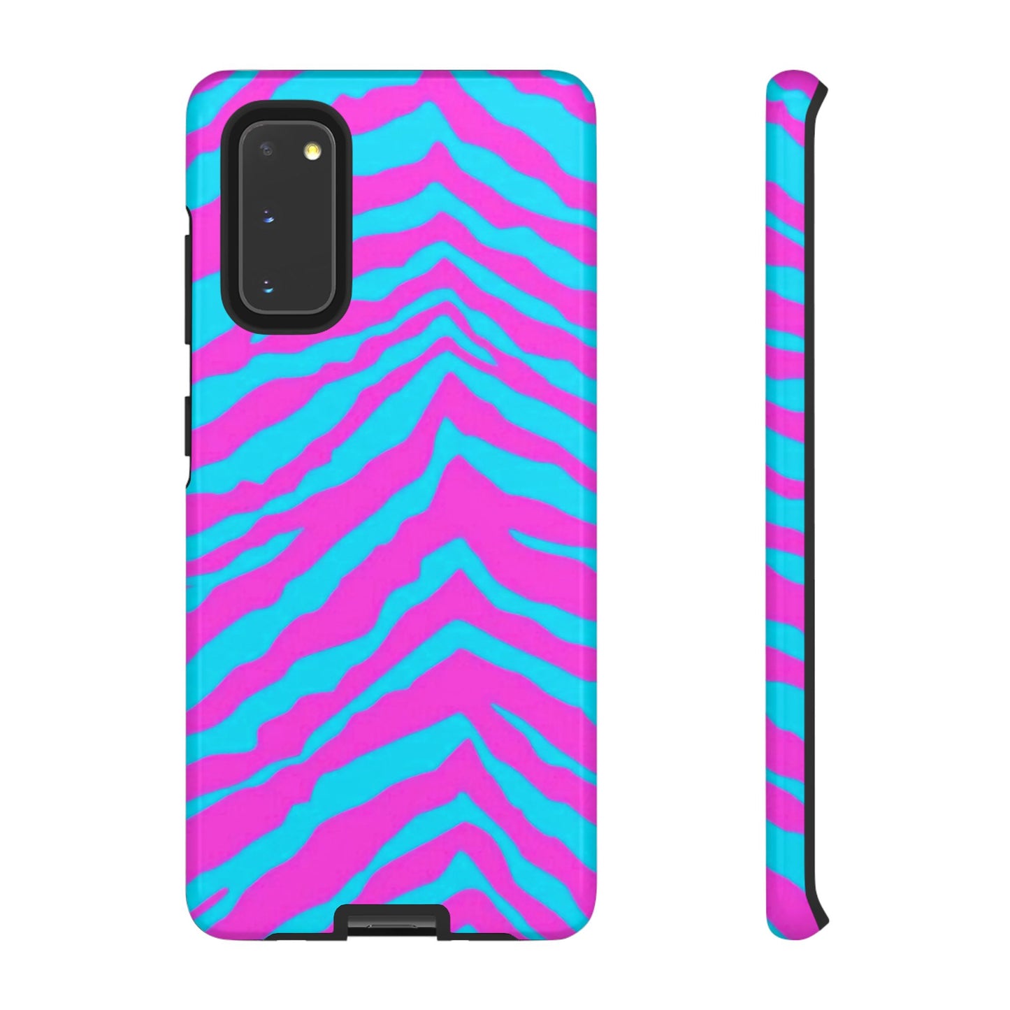 Animal Print Hot Pink And Teal Tough Case for iPhone, Galaxy and Google Pixel
