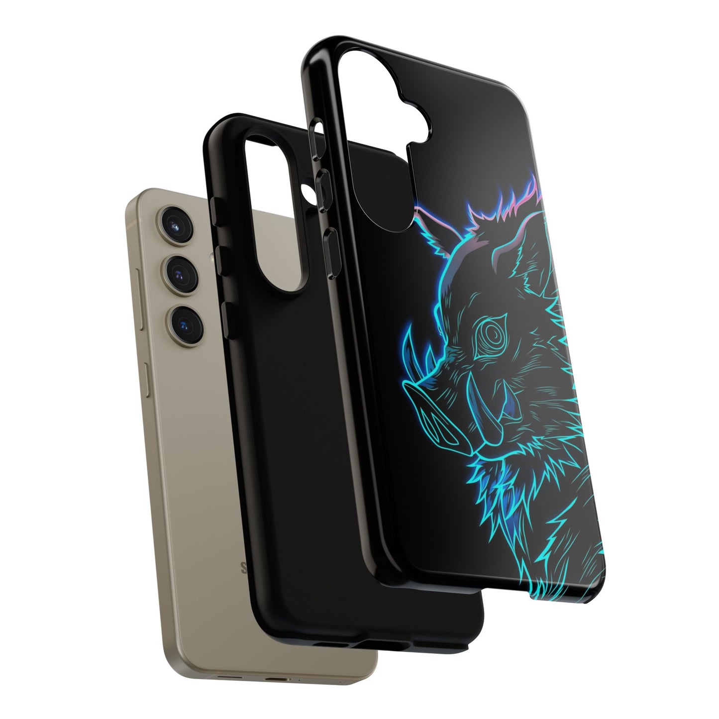 Tough Cases For iPhone, Galaxy, Anime Hashibira Beast Slayer Neon Design