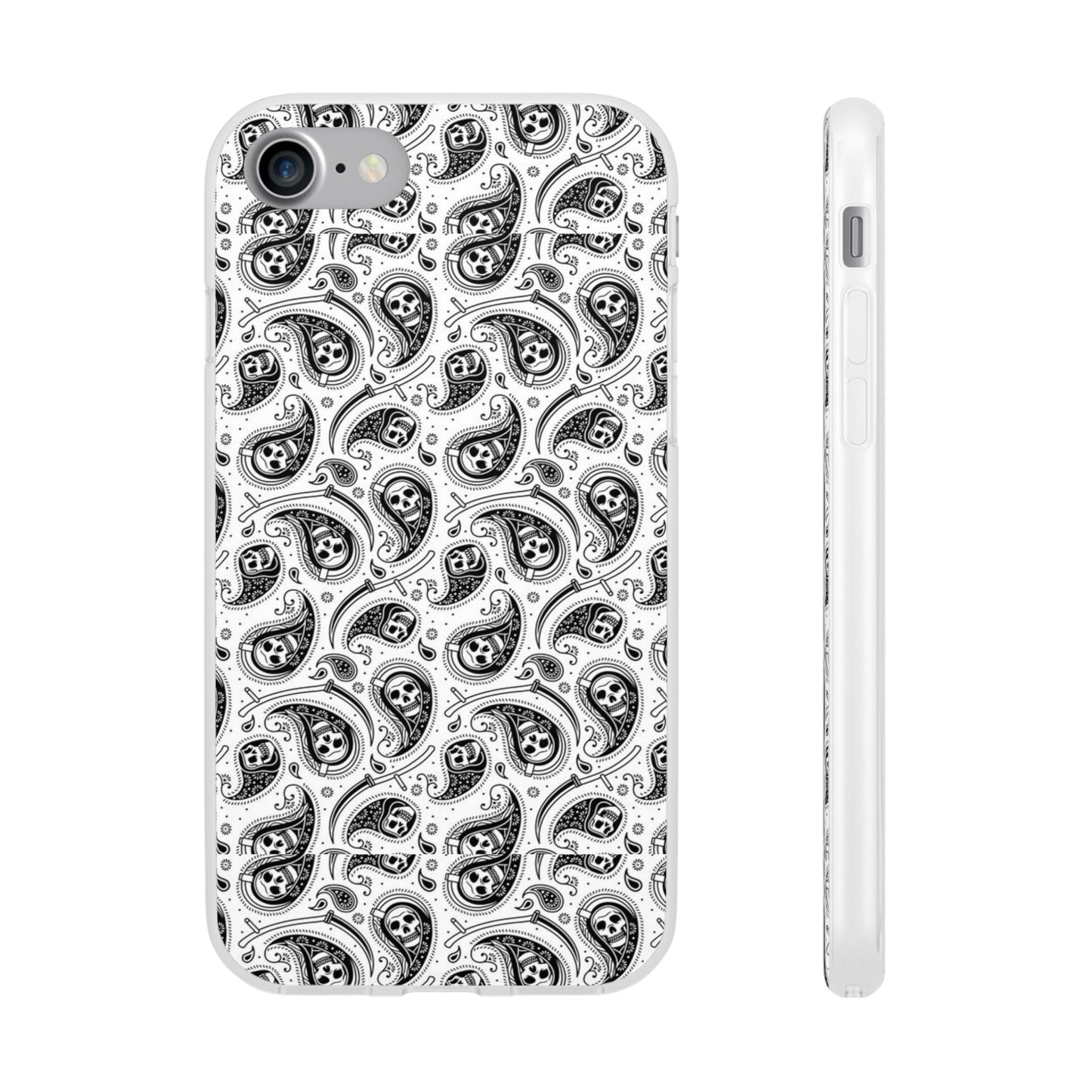 Skull Paisley Pattern Phone Case TPU Soft Flexi Case for iPhones