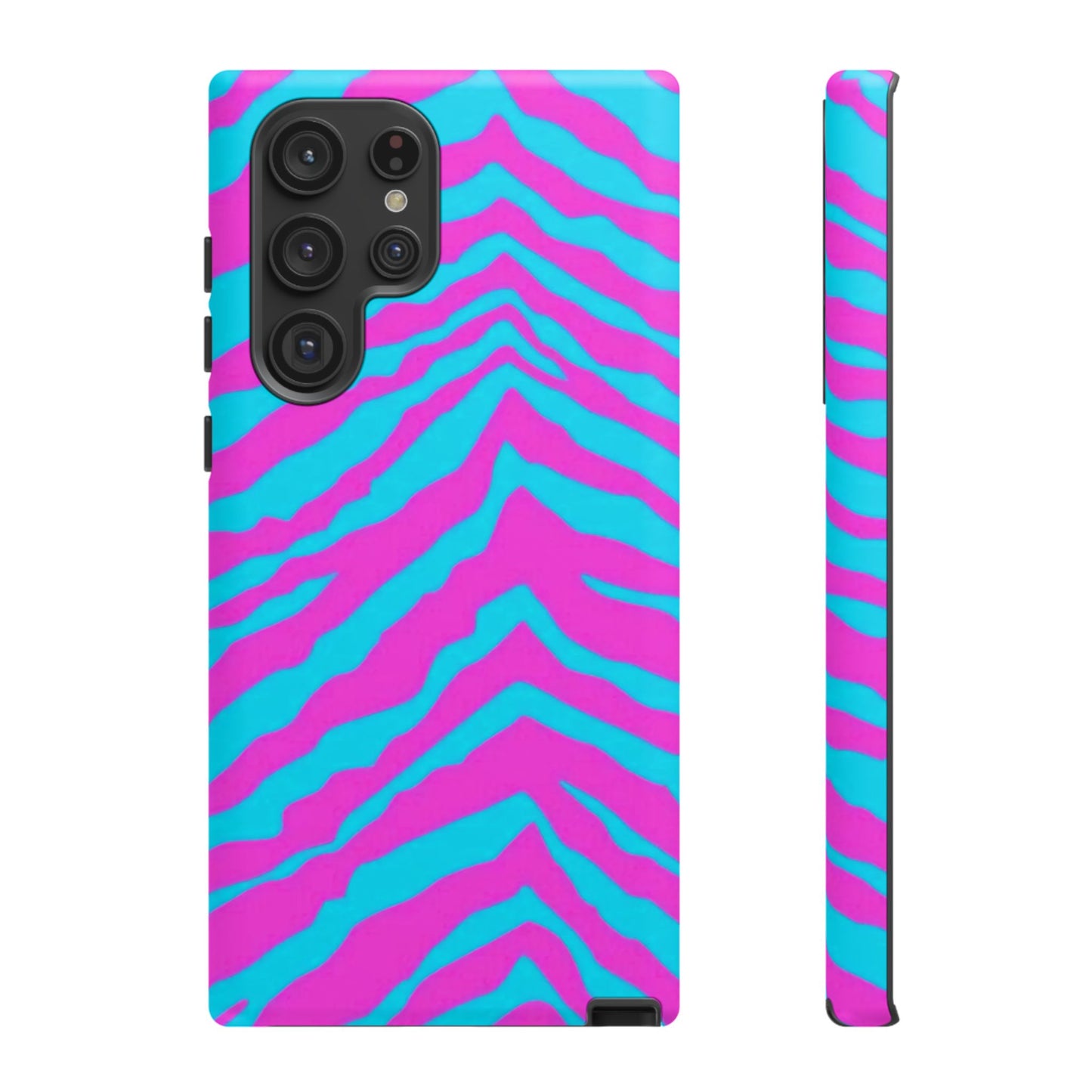 Animal Print Hot Pink And Teal Tough Case for iPhone, Galaxy and Google Pixel