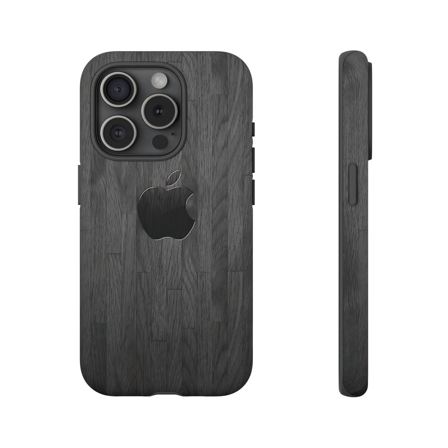 Tough Cases For iPhones, Gray Wood Color Rugged Phone Case