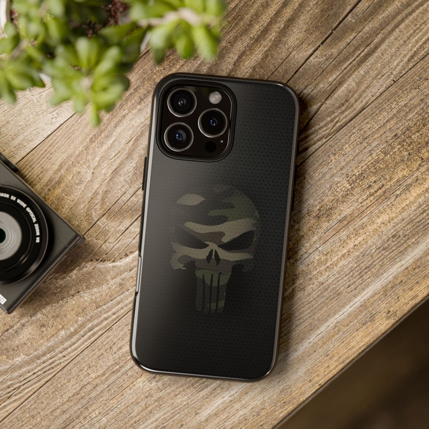 Camo Green Tough Case For iPhone, Samsung Galaxy, Pixel, Punisher Graphic