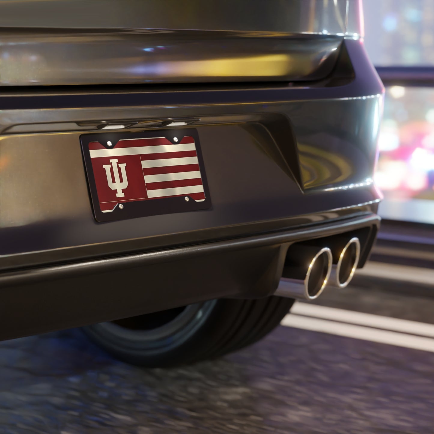 State Of Indiana Stripes Front Vanity License Plate