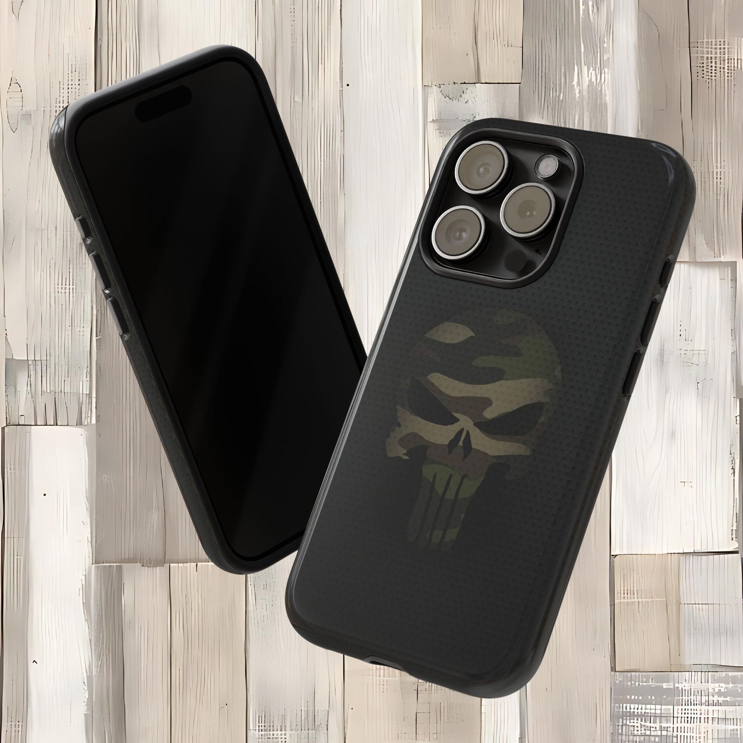 Camo Green Tough Case For iPhone, Samsung Galaxy, Jake Skull Punisher Graphic