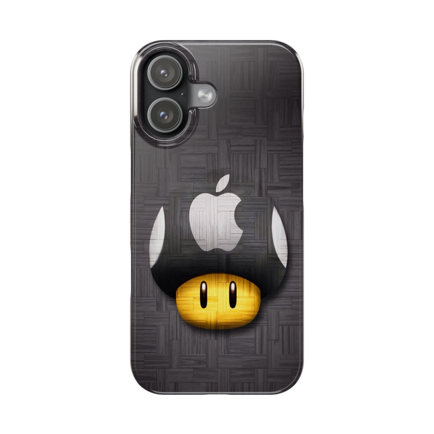 Mushroom Apple Slim Phone Case for iPhone Cute Gamer Phone Accessory, Kids Gift