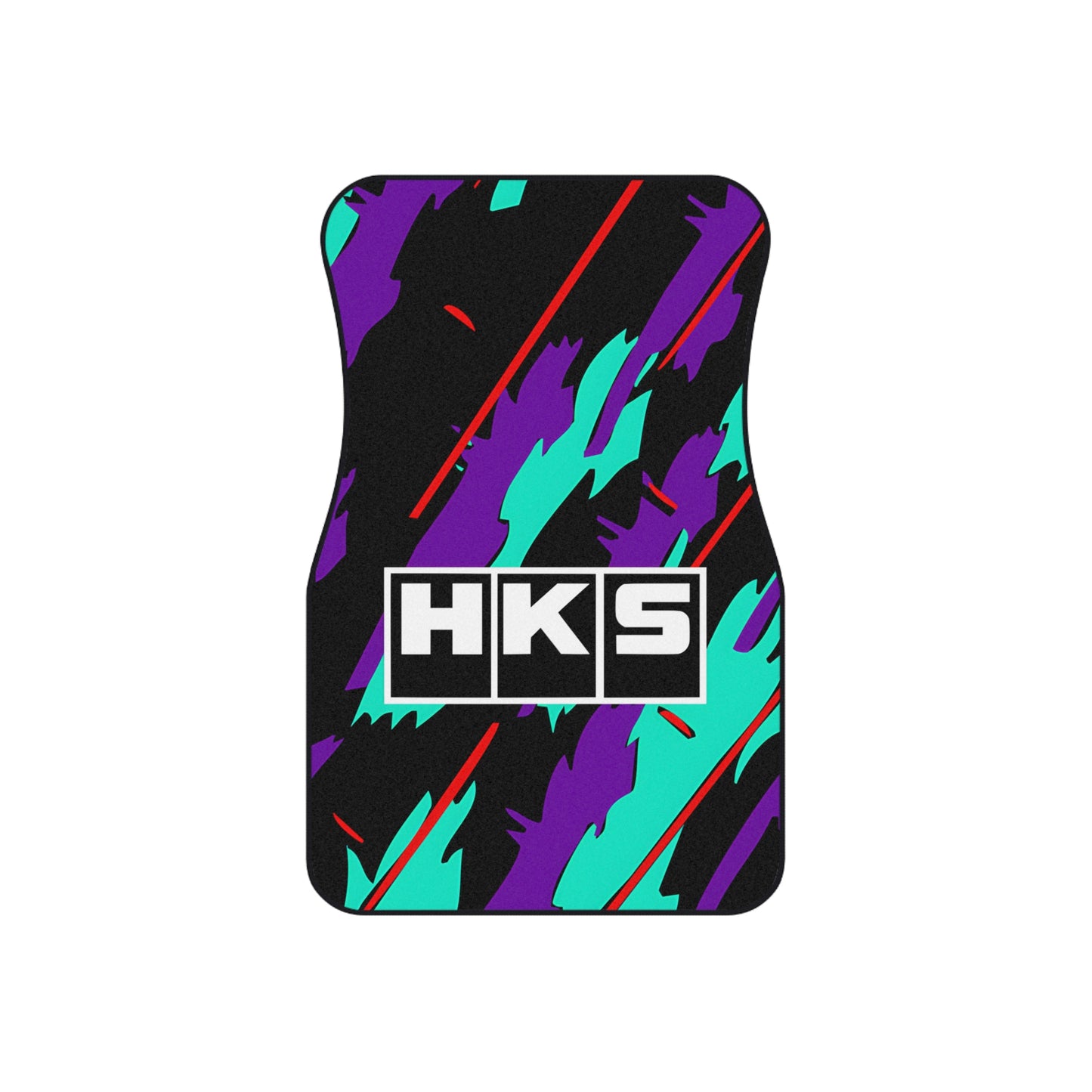 Retro 90's JDM HKS Design Car Mats (2x Front), Motorsports Racing Inspired