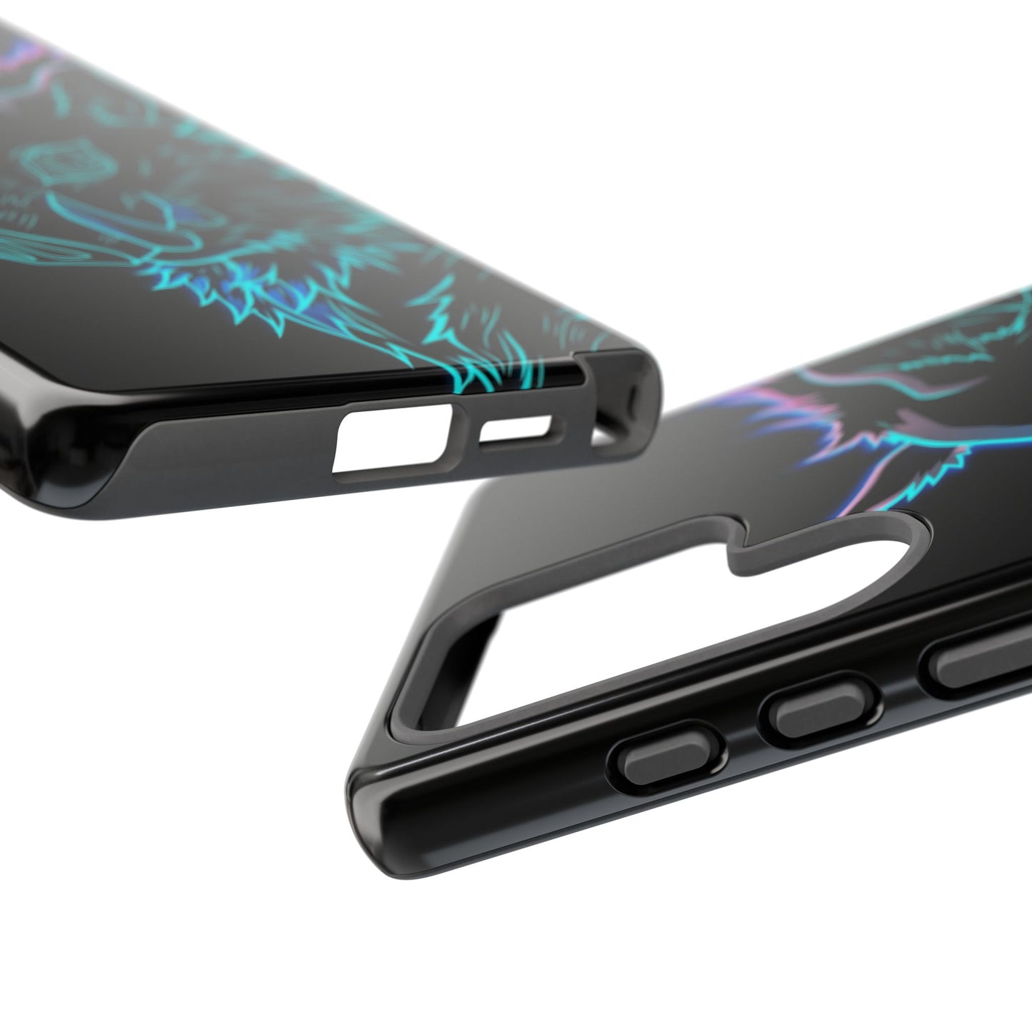 Tough Cases For iPhone, Galaxy, Anime Hashibira Beast Slayer Neon Design