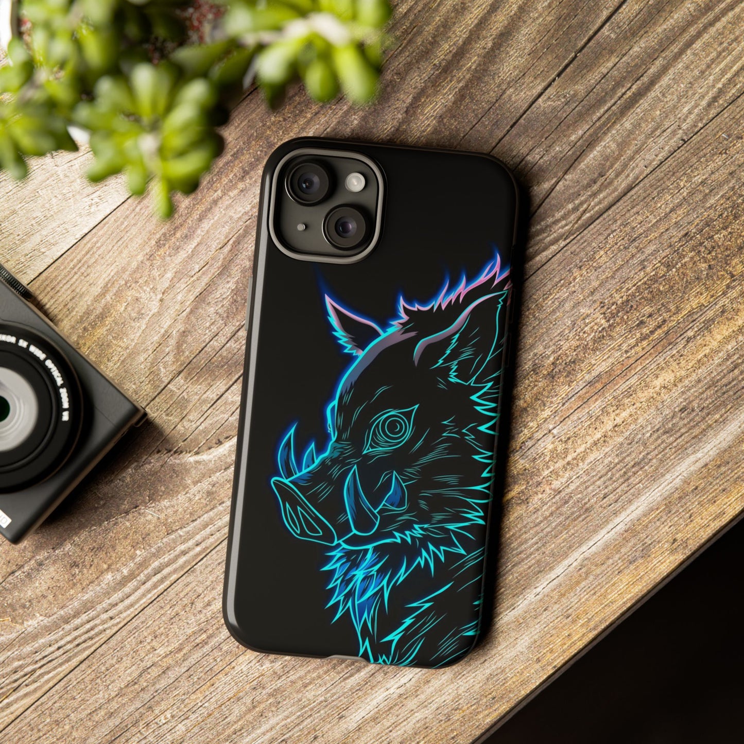 Tough Cases For iPhone, Galaxy, Anime Hashibira Beast Slayer Neon Design