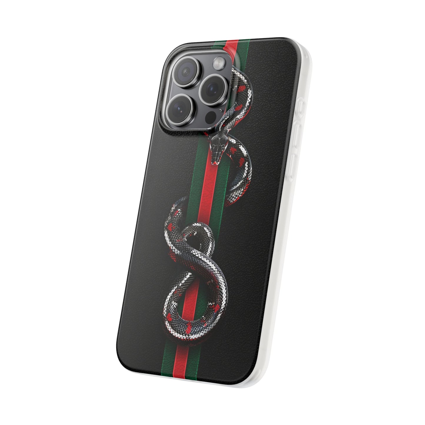 Green and Red Stripes Snake TPU Flexi Cases For iPhones And Samsung Galaxy