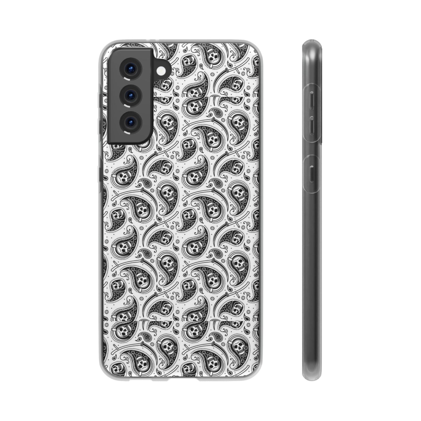 Skull Paisley Pattern Phone Case TPU Soft Flexi Case for iPhones