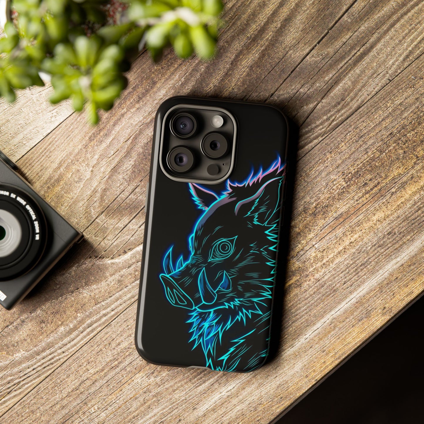 Tough Cases For iPhone, Galaxy, Anime Hashibira Beast Slayer Neon Design