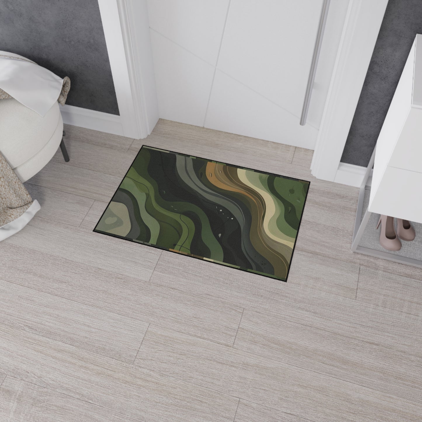 Abstract Golf Course Camo Contour Heavy-Duty Floor Mat