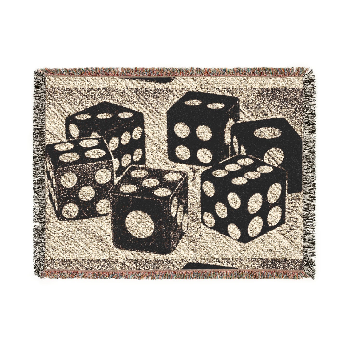 Cozy Dice Woven Blanket - Perfect for Game Nights, Home Decor, Playroom, Gift