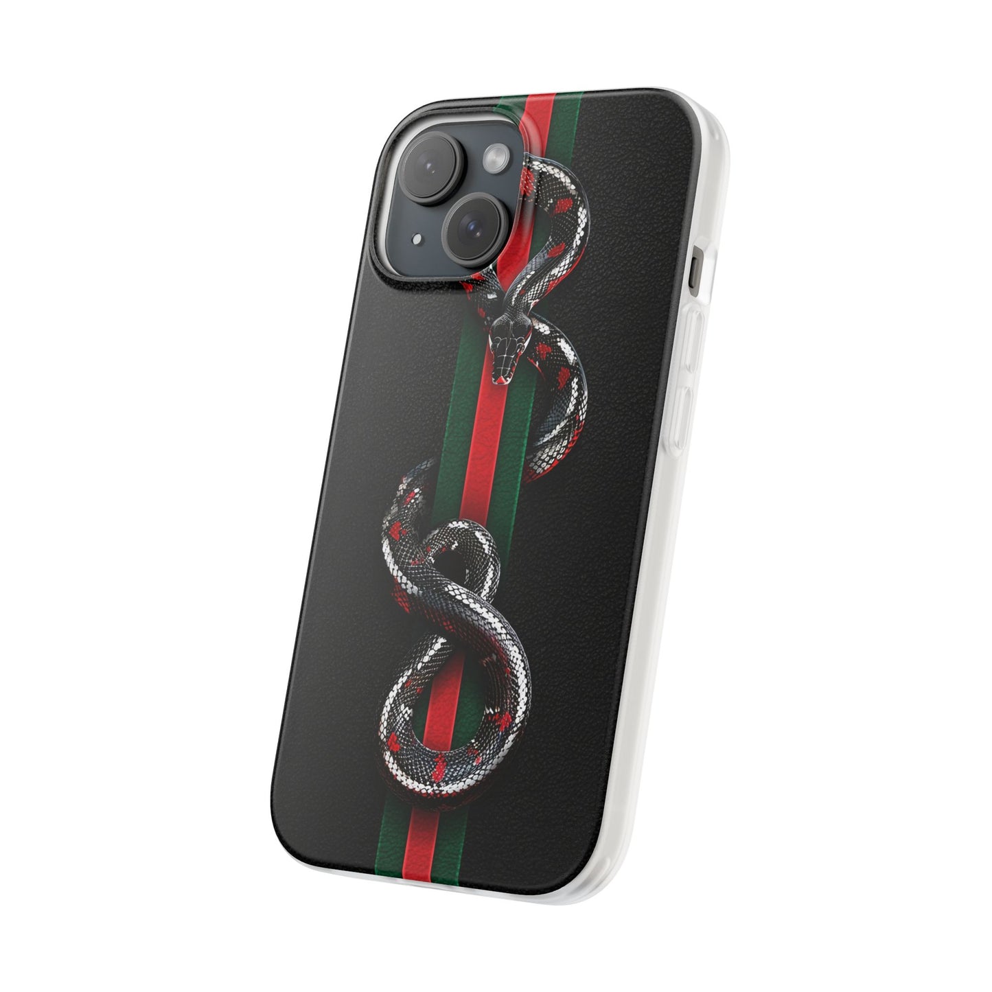 Green and Red Stripes Snake TPU Flexi Cases For iPhones And Samsung Galaxy