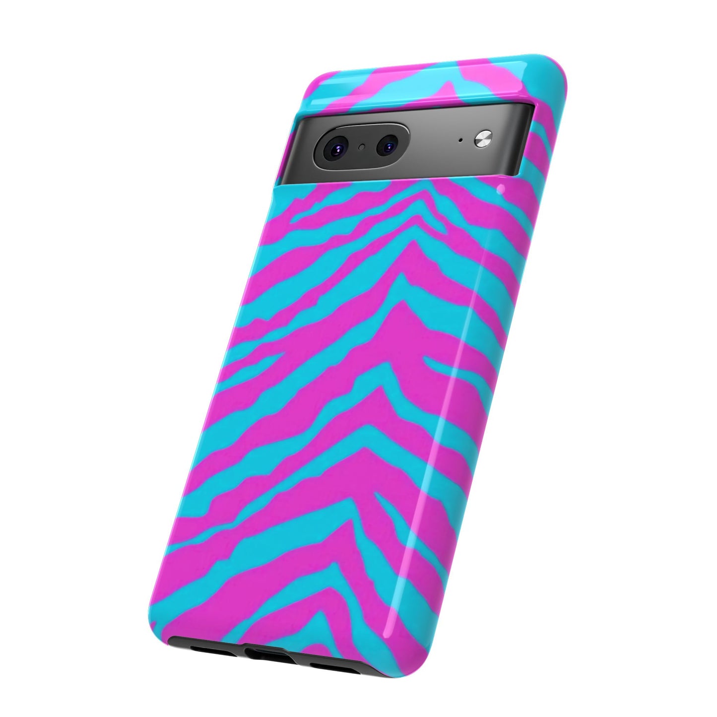 Animal Print Hot Pink And Teal Tough Case for iPhone, Galaxy and Google Pixel
