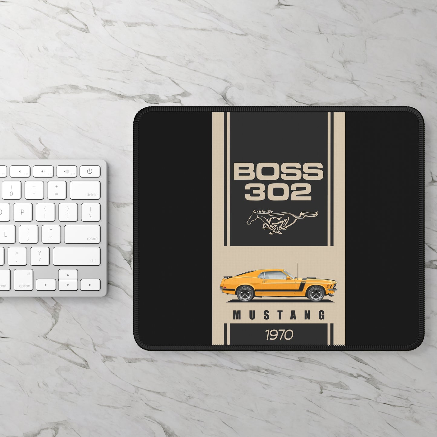 Vintage Boss 302 Mustang Gaming Mouse Pad, Car Enthusiast Gift, Office 1970