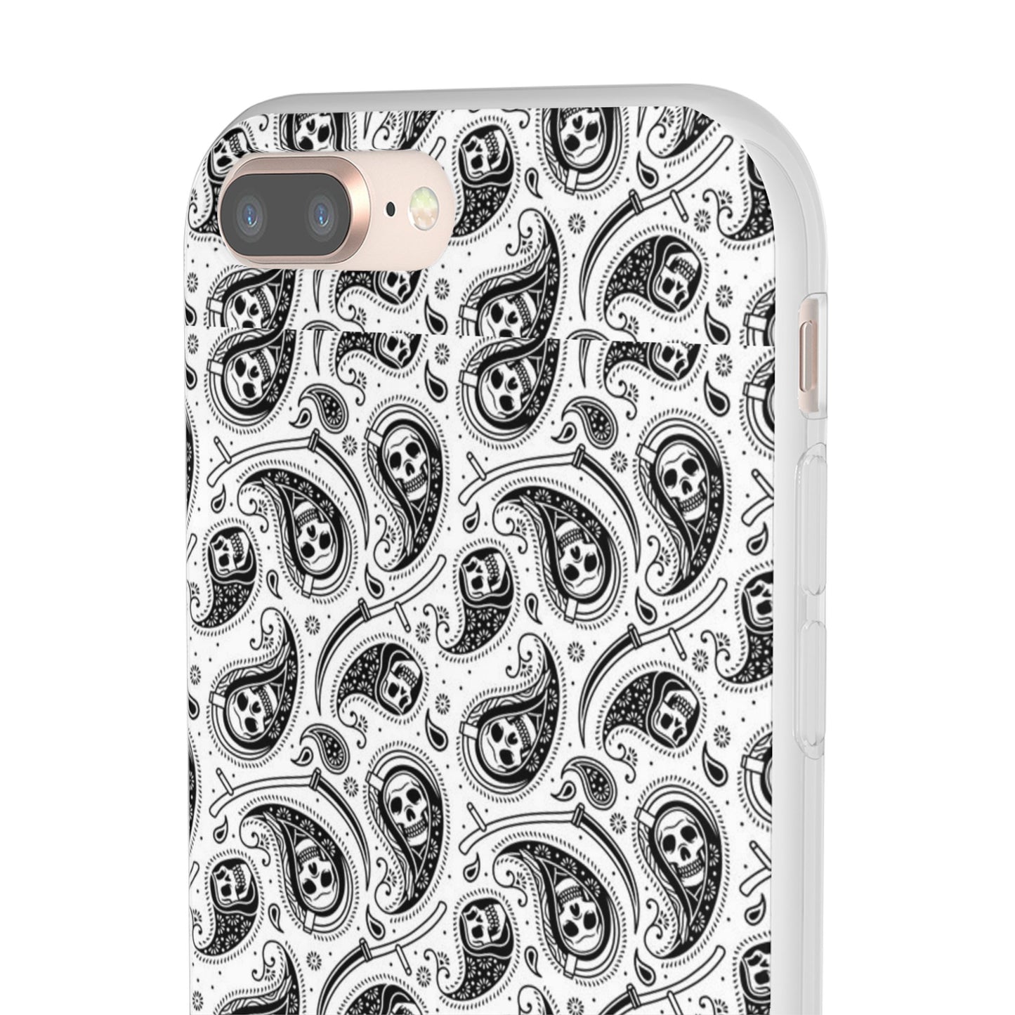 Skull Paisley Pattern Phone Case TPU Soft Flexi Case for iPhones