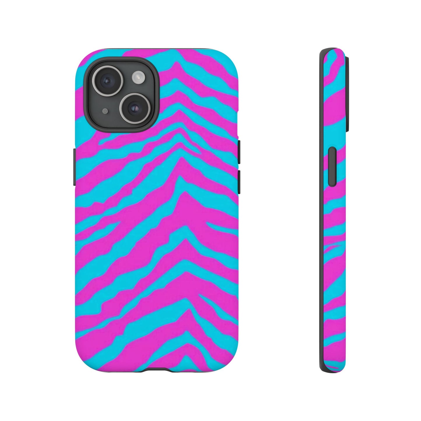 Animal Print Hot Pink And Teal Tough Case for iPhone, Galaxy and Google Pixel