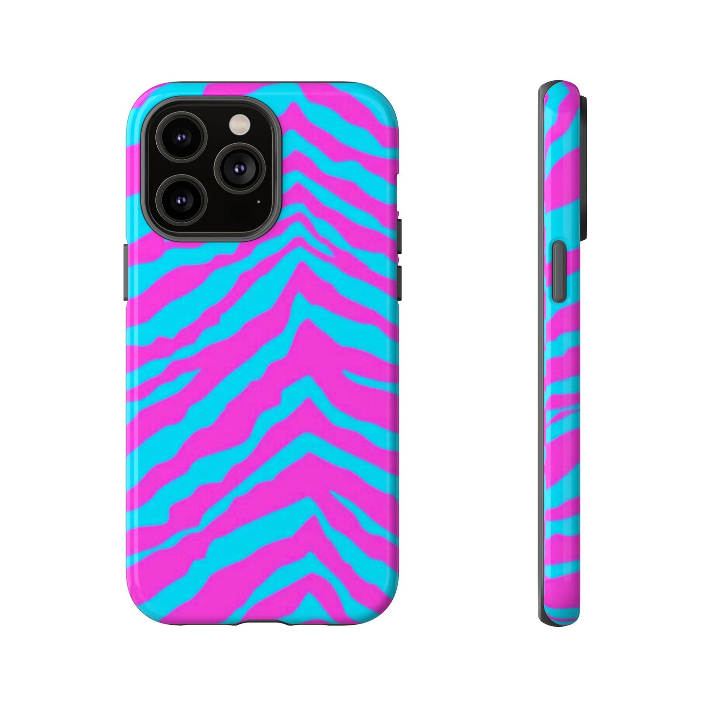 Animal Print Hot Pink And Teal Tough Case for iPhone, Galaxy and Google Pixel