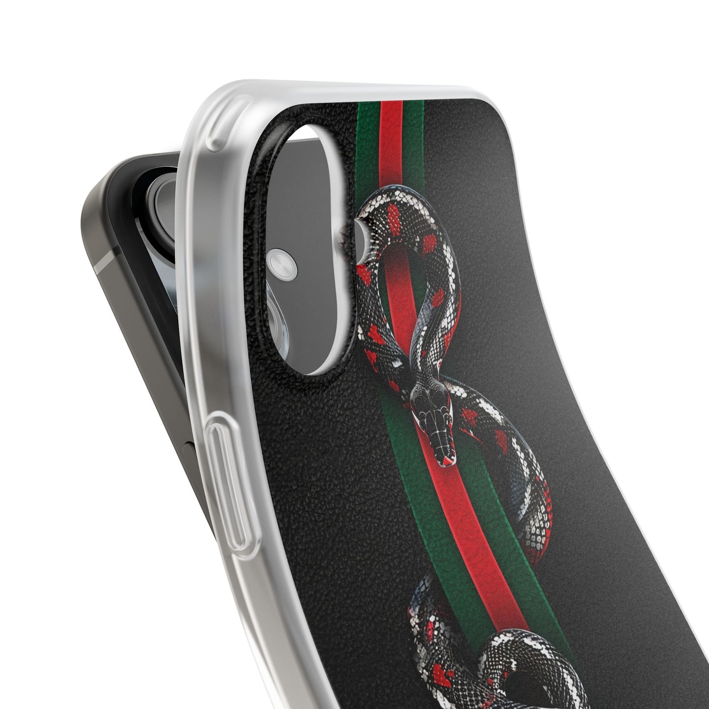 Green and Red Stripes Snake TPU Flexi Cases For iPhones And Samsung Galaxy