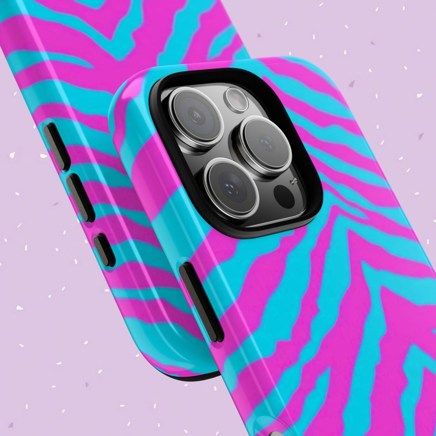 Animal Print Hot Pink And Teal Tough Case for iPhone, Galaxy and Google Pixel