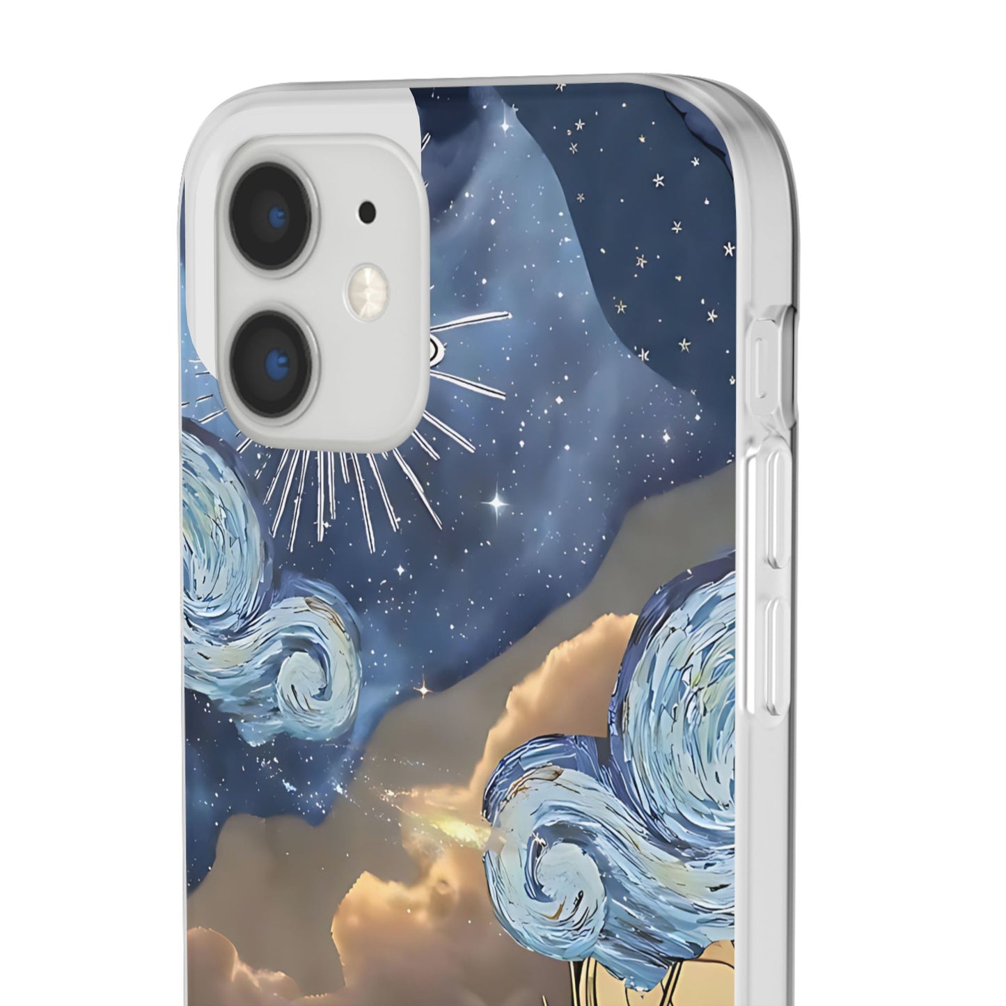 Celestial Flexi Case, Boho Phone Cover, Galaxy Protection, Starry Night Design,