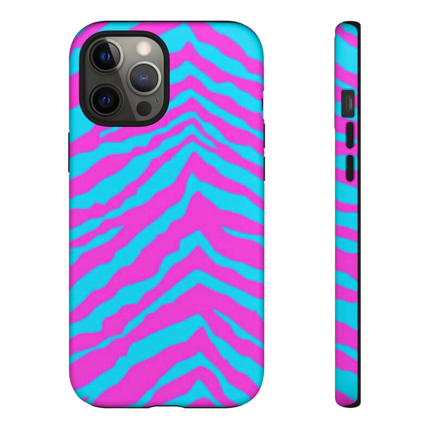 Animal Print Hot Pink And Teal Tough Case for iPhone, Galaxy and Google Pixel