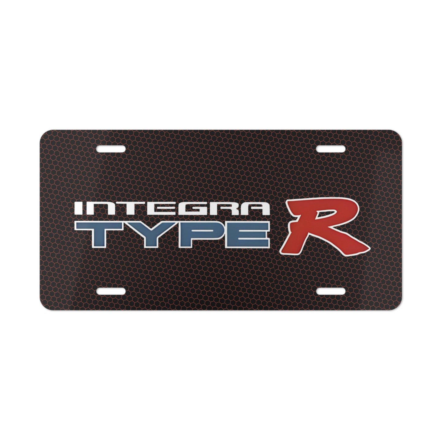 Compatible With Integra Type R, Black & Red Mesh Design Front Vanity License Plate