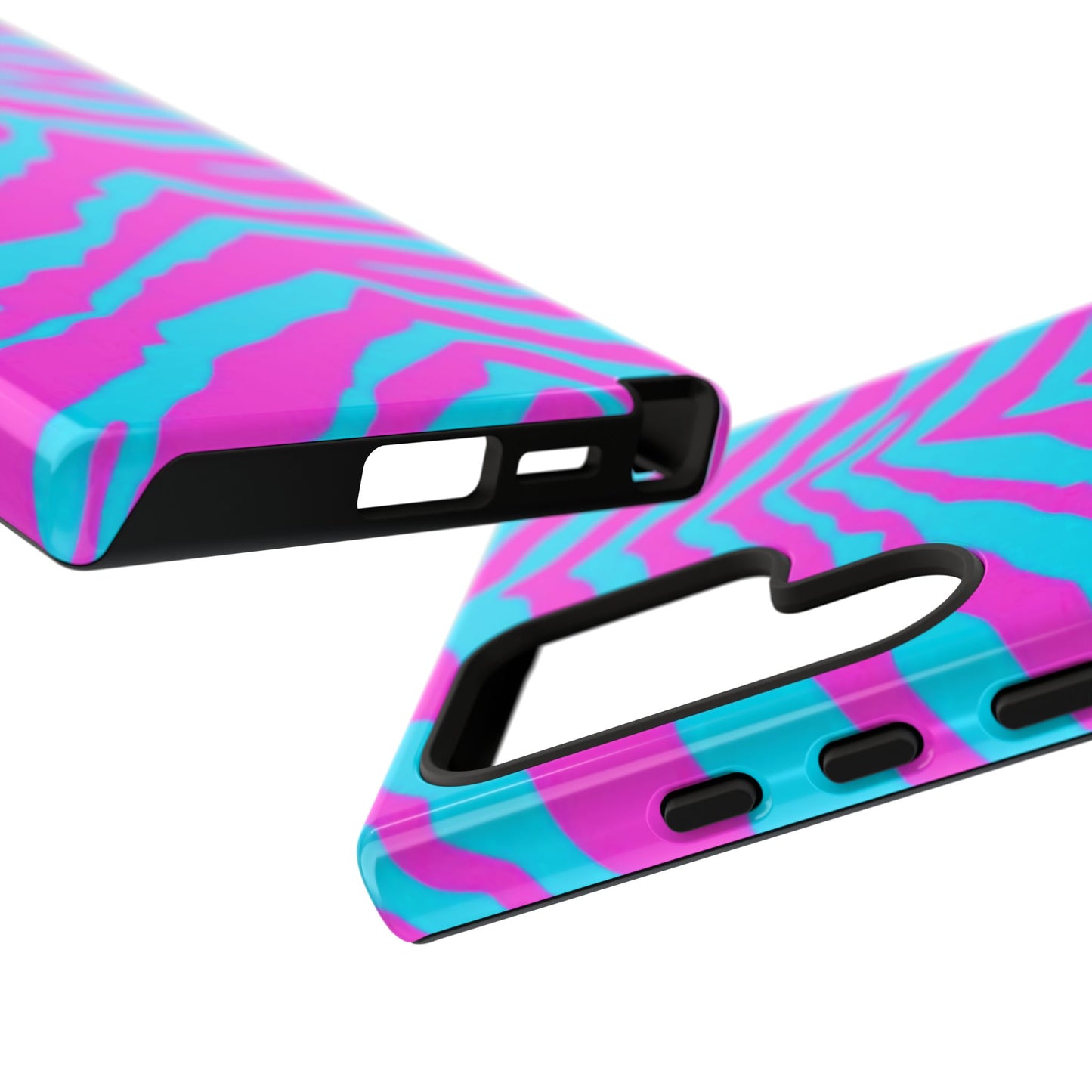 Animal Print Hot Pink And Teal Tough Case for iPhone, Galaxy and Google Pixel