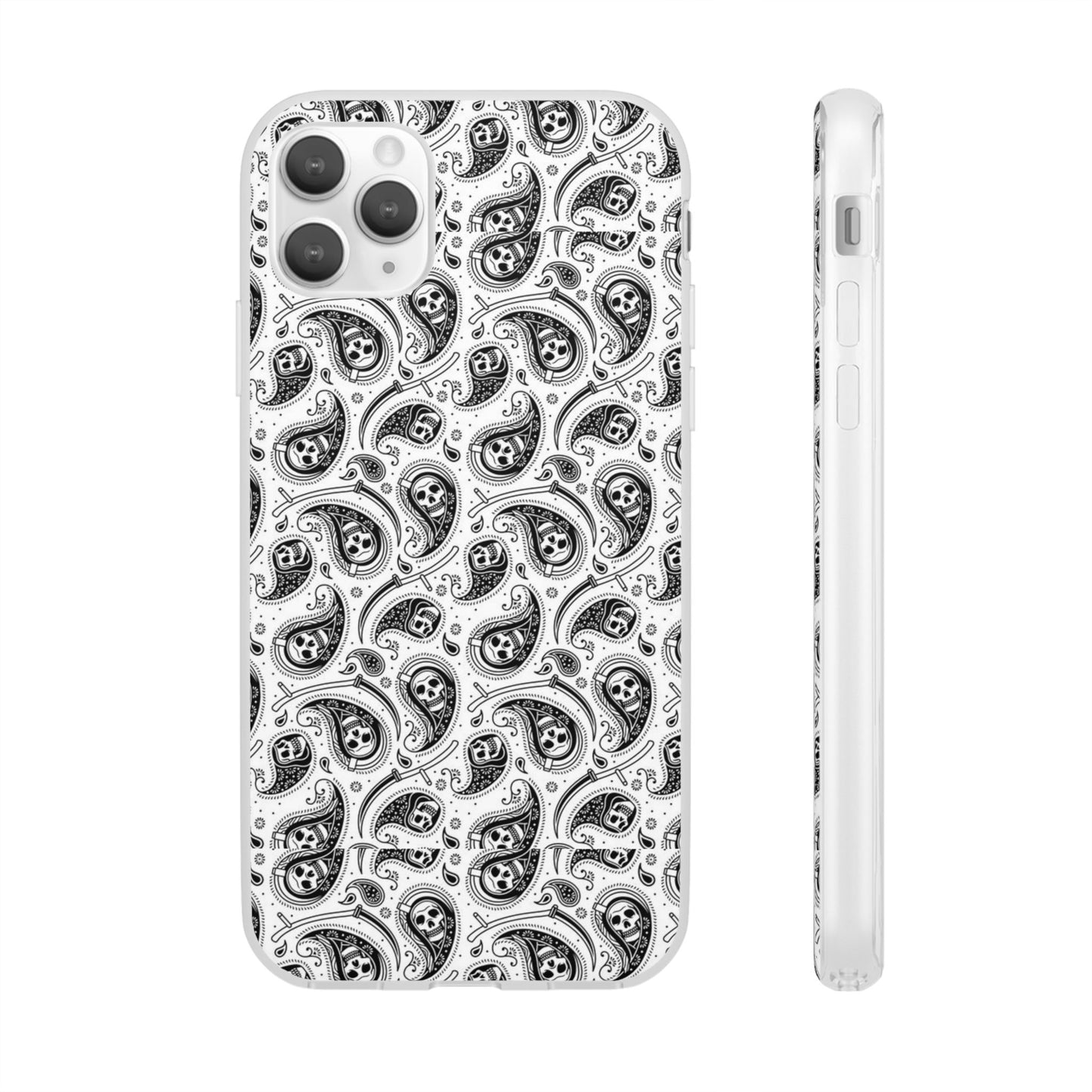 Skull Paisley Pattern Phone Case TPU Soft Flexi Case for iPhones