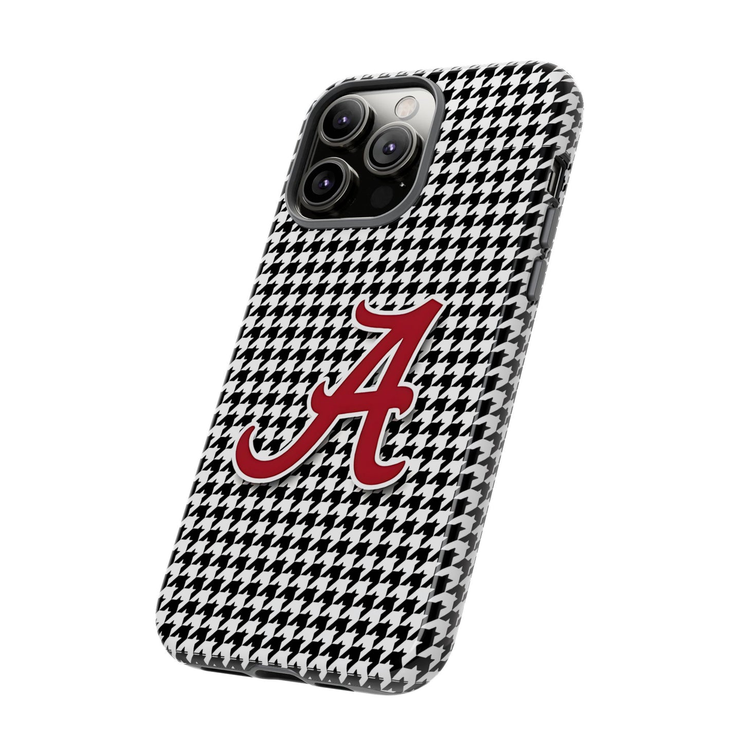 Alabama Houndstooth Phone Case, Tough Cases, College RTR Fan Gear, Initial A