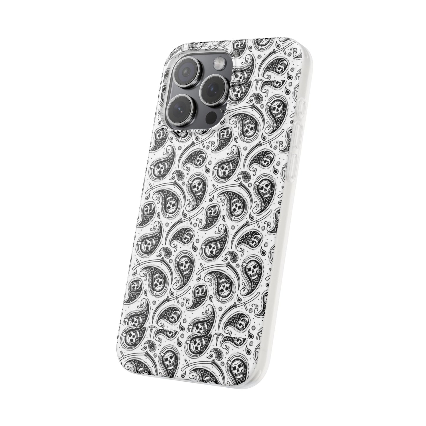Skull Paisley Pattern Phone Case TPU Soft Flexi Case for iPhones