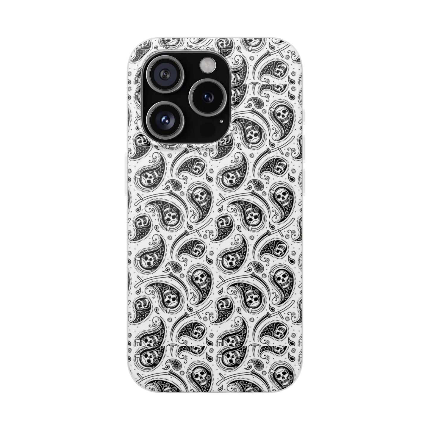Skull Paisley Pattern Phone Case TPU Soft Flexi Case for iPhones