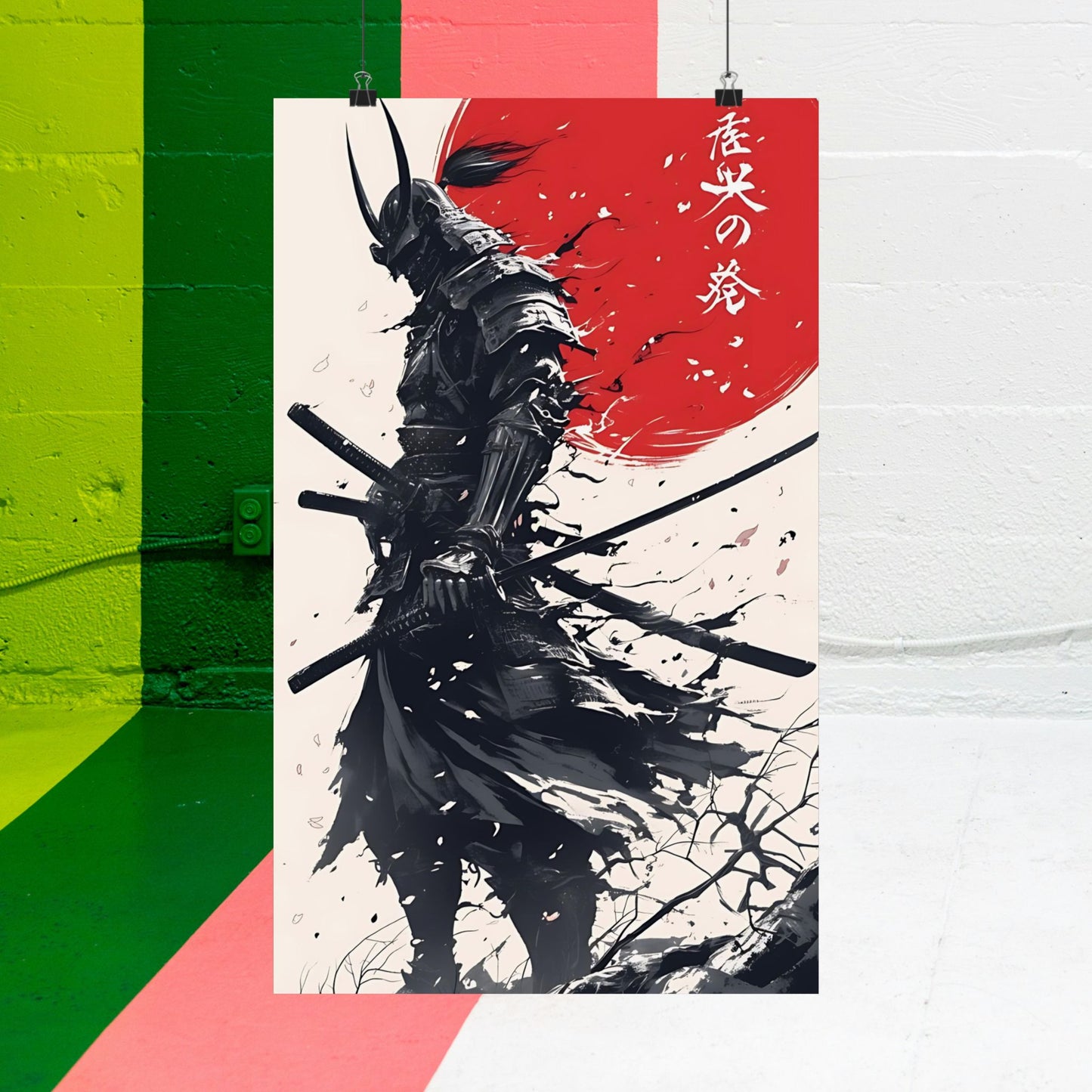 Samurai Warrior Matte Vertical Posters Japanese Samurai Preparing For Battle