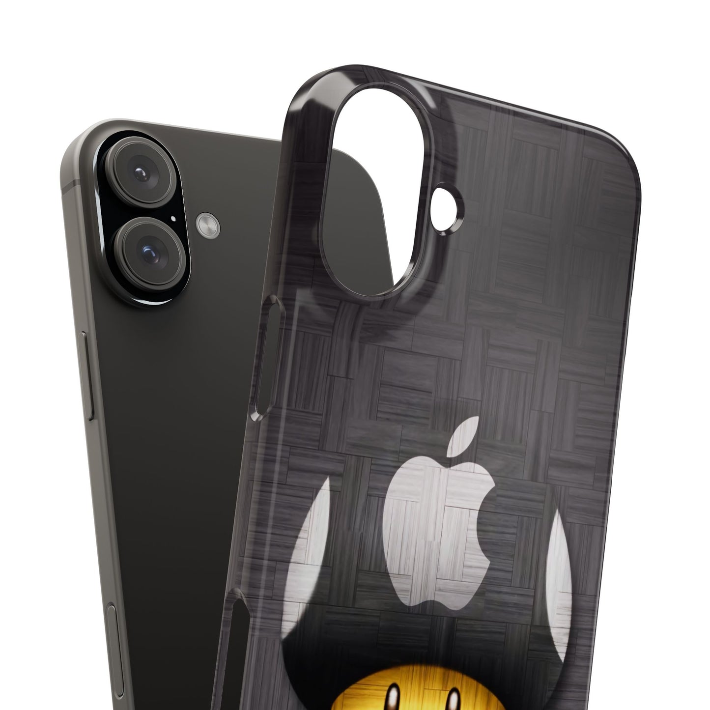 Mushroom Apple Slim Phone Case for iPhone Cute Gamer Phone Accessory, Kids Gift