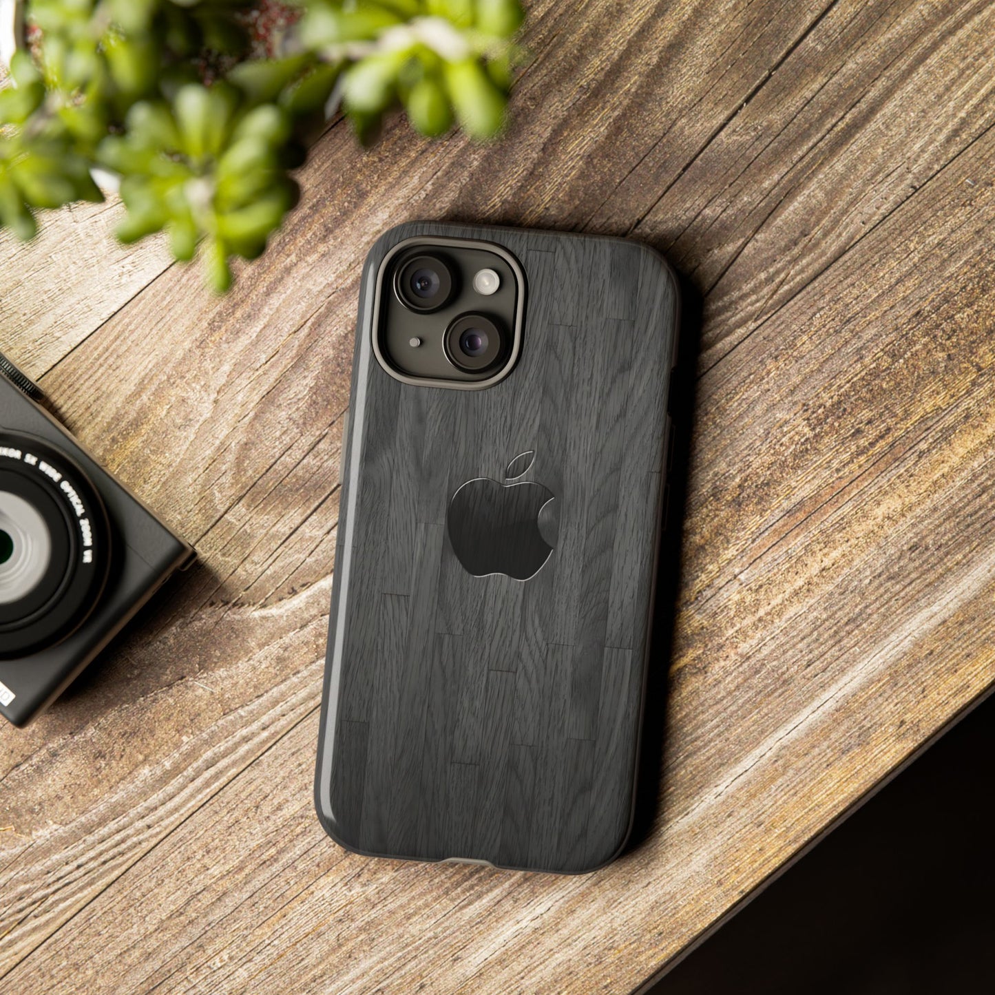 Tough Cases For iPhones, Gray Wood Color Rugged Phone Case