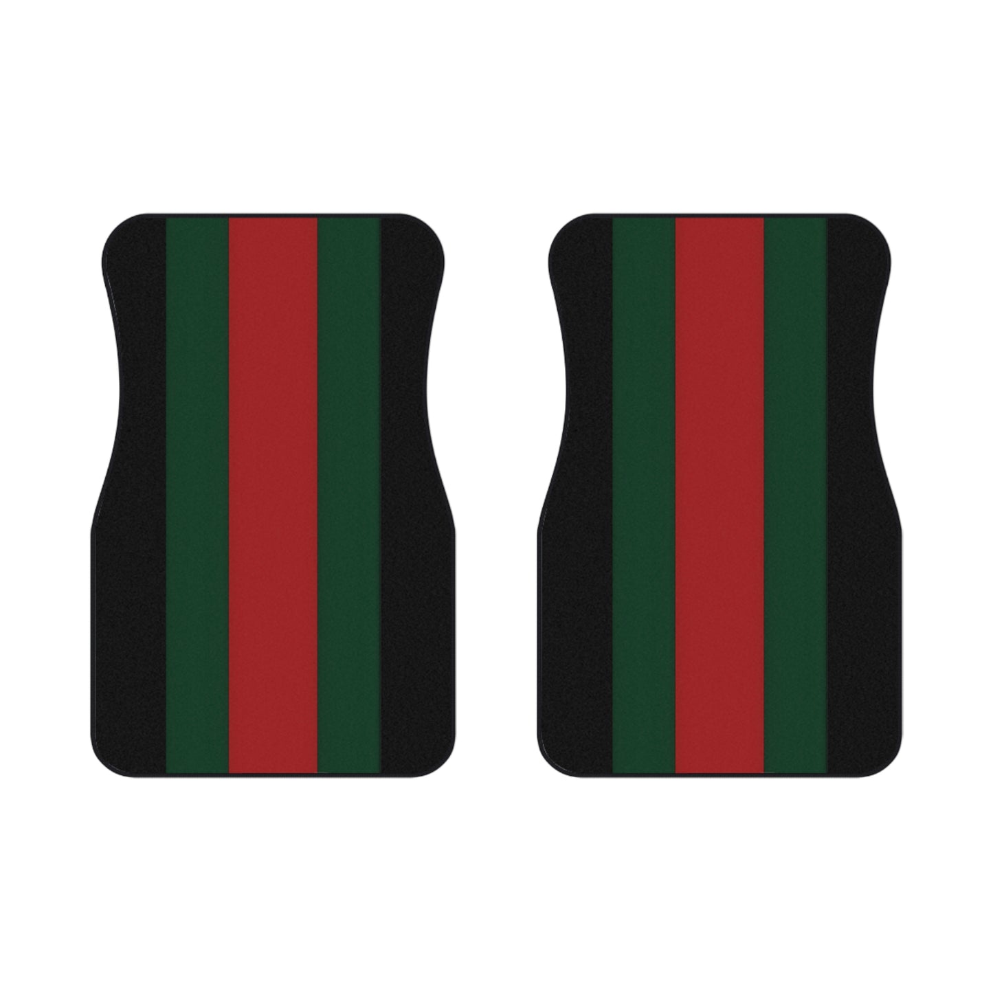 Green & Red Stripes Pattern Universal Car Mats (2x Front), Custom Mats