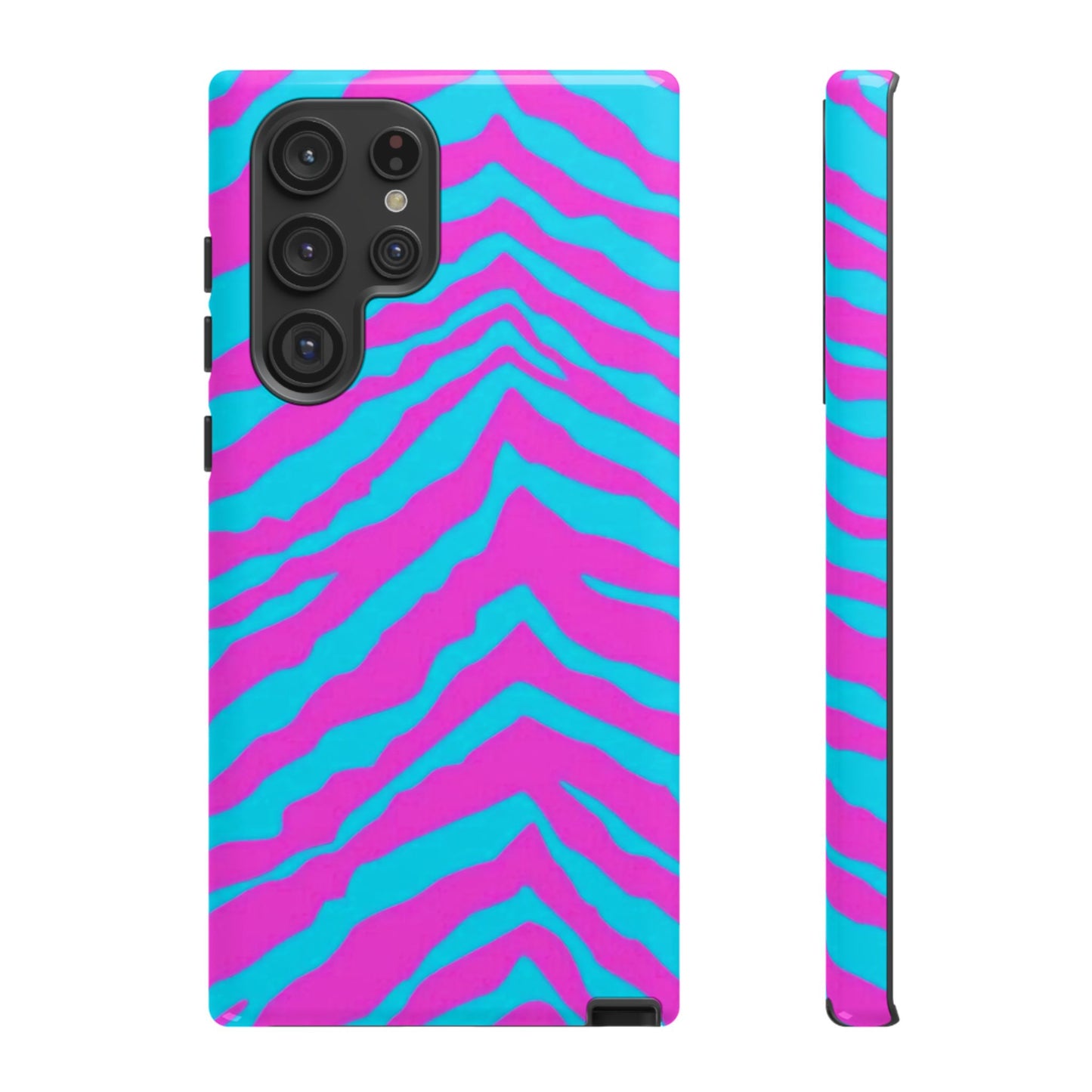 Animal Print Hot Pink And Teal Tough Case for iPhone, Galaxy and Google Pixel