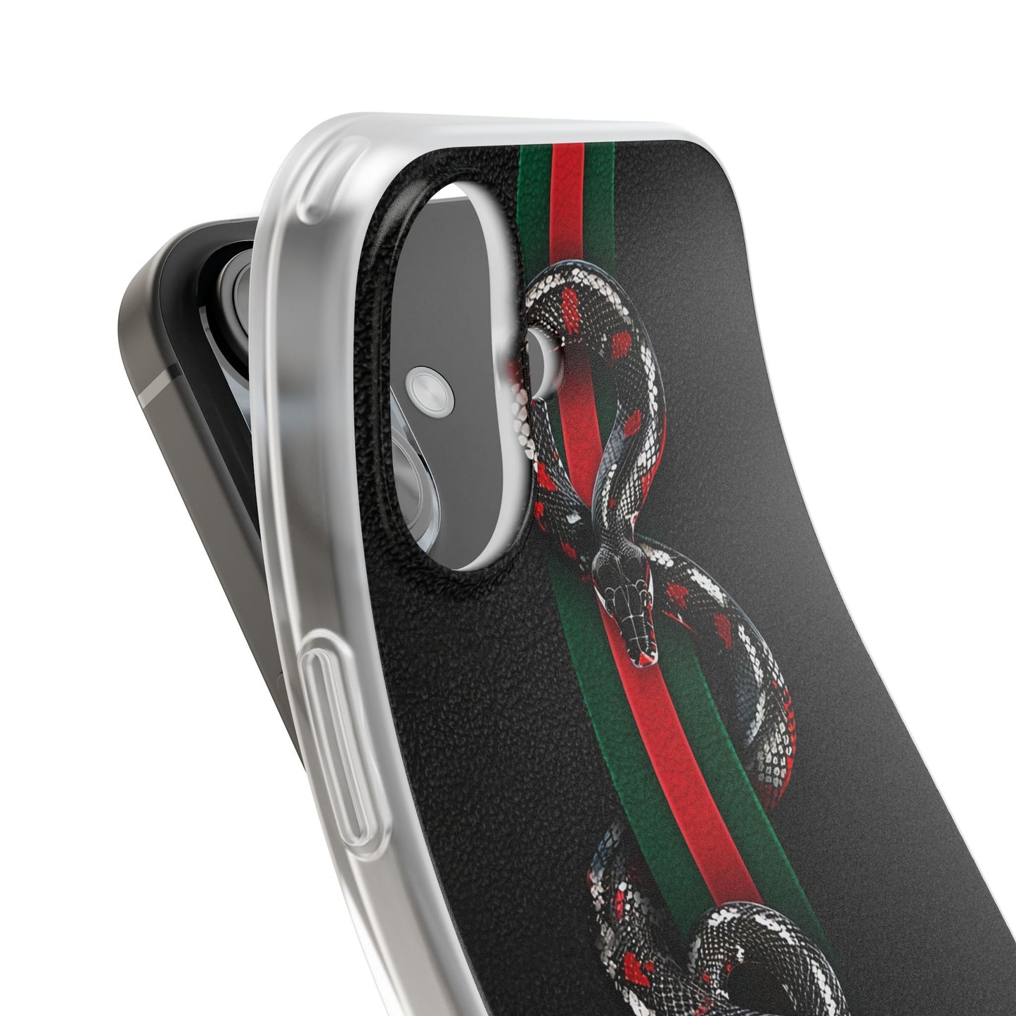 Green and Red Stripes Snake TPU Flexi Cases For iPhones And Samsung Galaxy