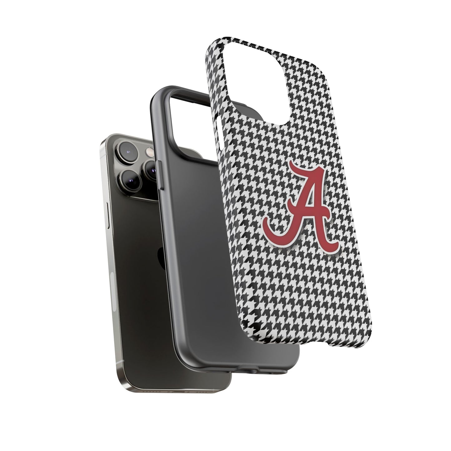 Alabama Houndstooth Phone Case, Tough Cases, College RTR Fan Gear, Initial A