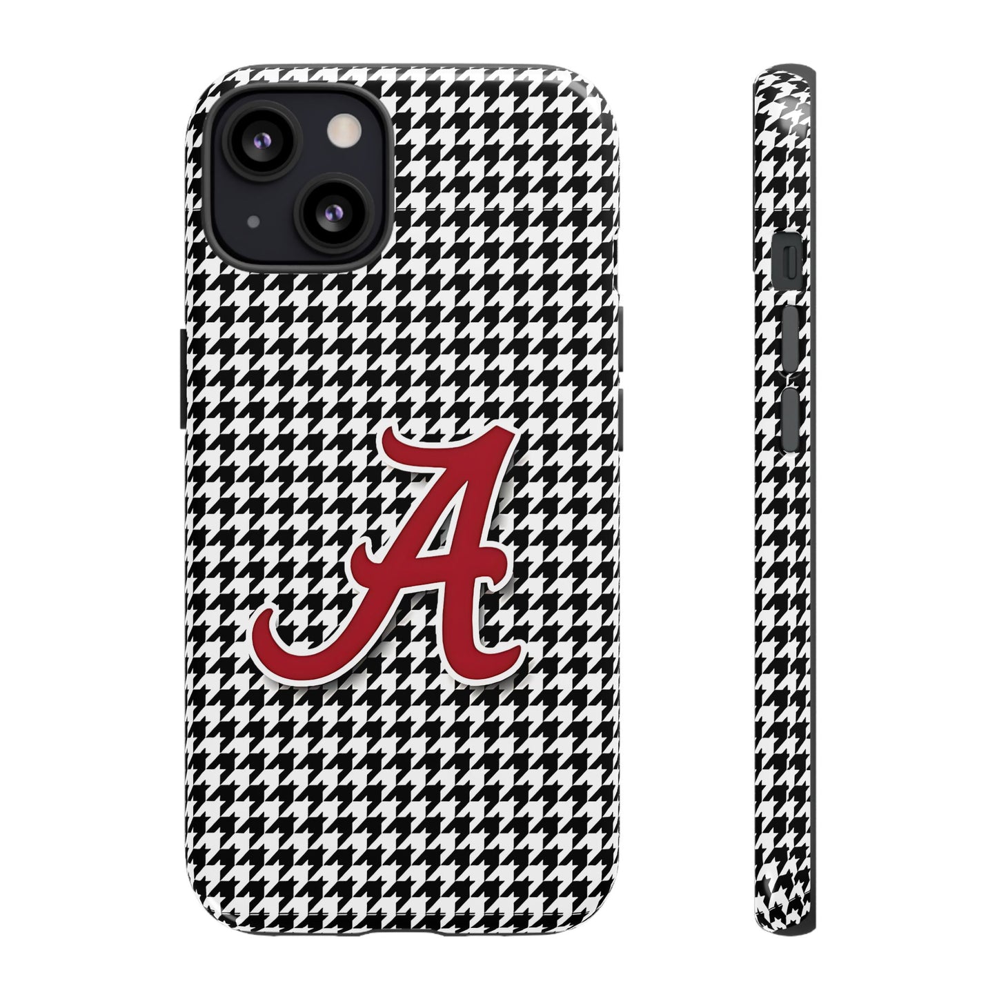 Alabama Houndstooth Phone Case, Tough Cases, College RTR Fan Gear, Initial A