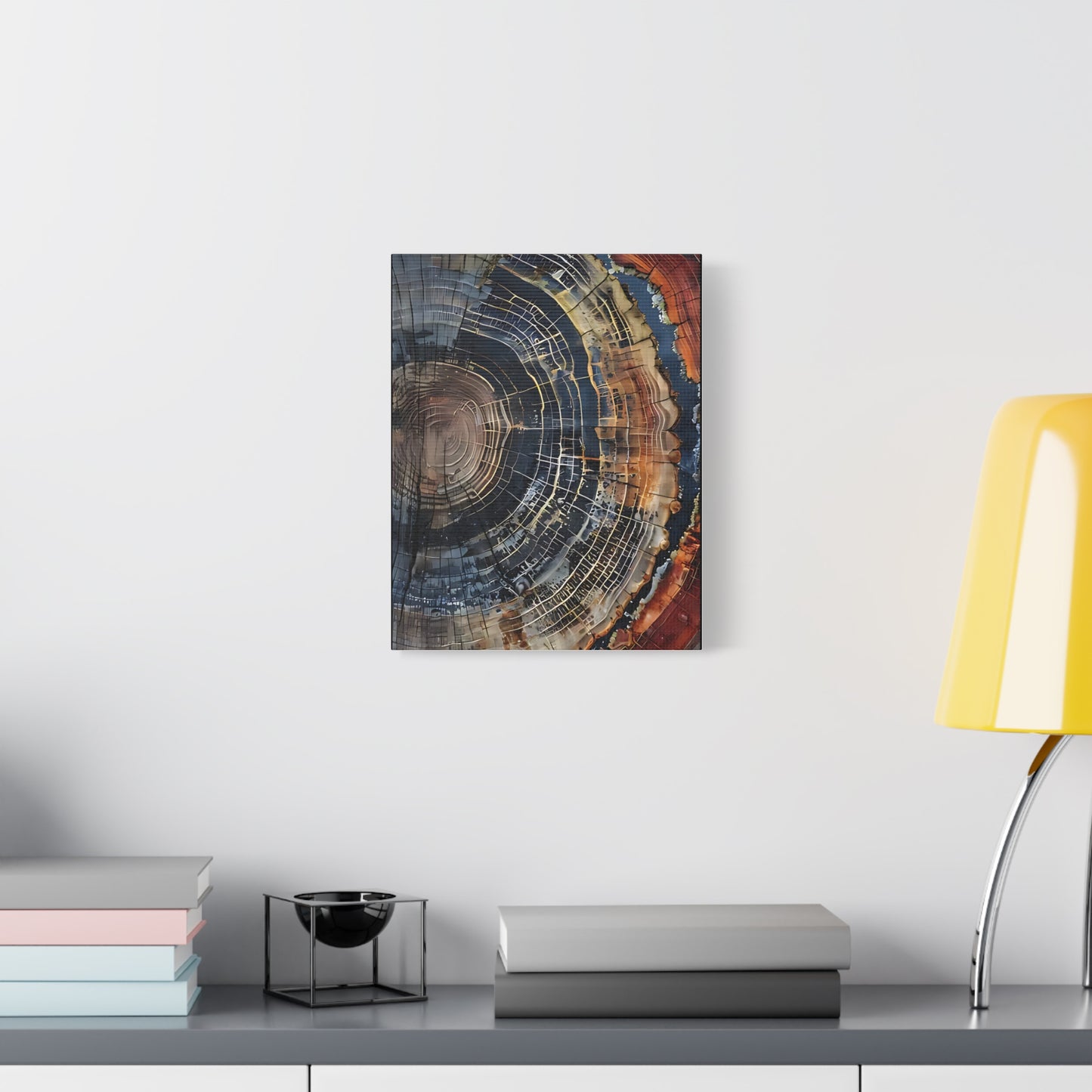 Canvas Print, Tree Ring Wall Art, Modern Farmhouse Decor, Abstract Colorful